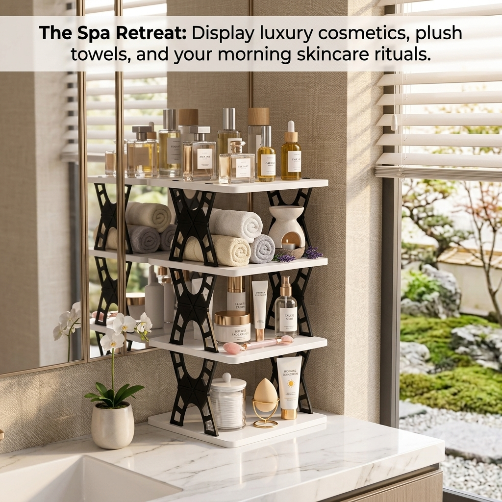 Multipurpose Foldable 4 Layer Storage Rack | Space Saving Kitchen | Foldable Countertop Storage Stand