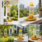 Hanging Bird Feeder | Multi-Port Transparent Seed Feeder for Garden, Balcony & Outdoor Birds