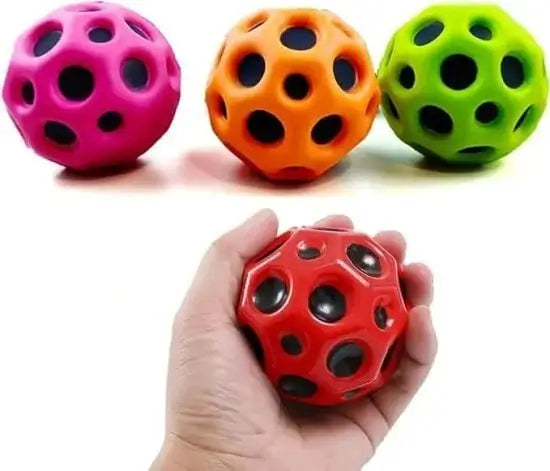Bouncing Moon Ball – Colorful Hole Design Bouncy Ball Toy for Kids, Outdoor Games & Fun Play