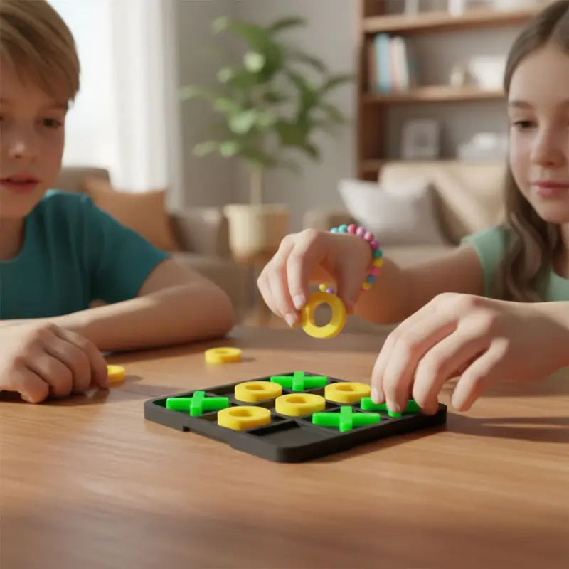 Classic Tic Tac Toe Board Game with Interlocking X & O Pieces