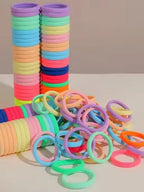 60PCS Elastic Cotton Hair Bands Set – Women’s Hair Accessory