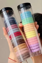 60PCS Elastic Cotton Hair Bands Set – Women’s Hair Accessory