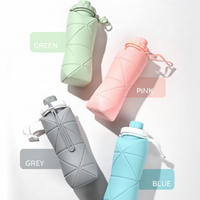 UltraFold™ 600ML Collapsible Silicone Water Bottle – Leakproof, Travel-Ready Hydration