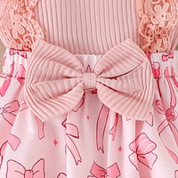 Girls' Two-color Lace Sleeve Baby's Gown