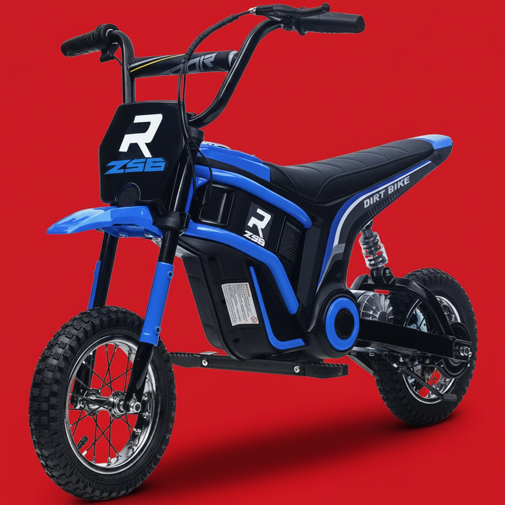 24V 350W Electric Dirt Bike Up to 15 MPH w/ Twist Grip Throttle, Blue