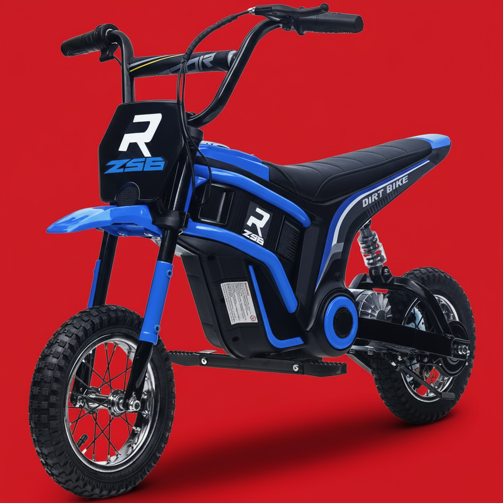 24V 350W Electric Dirt Bike Up to 15 MPH w/ Twist Grip Throttle, Blue