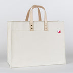 Box Tote Bag Canvas and Leather