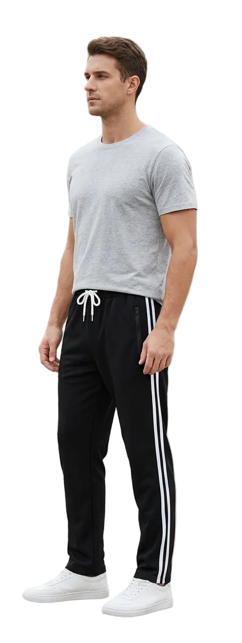 Black track pants side view