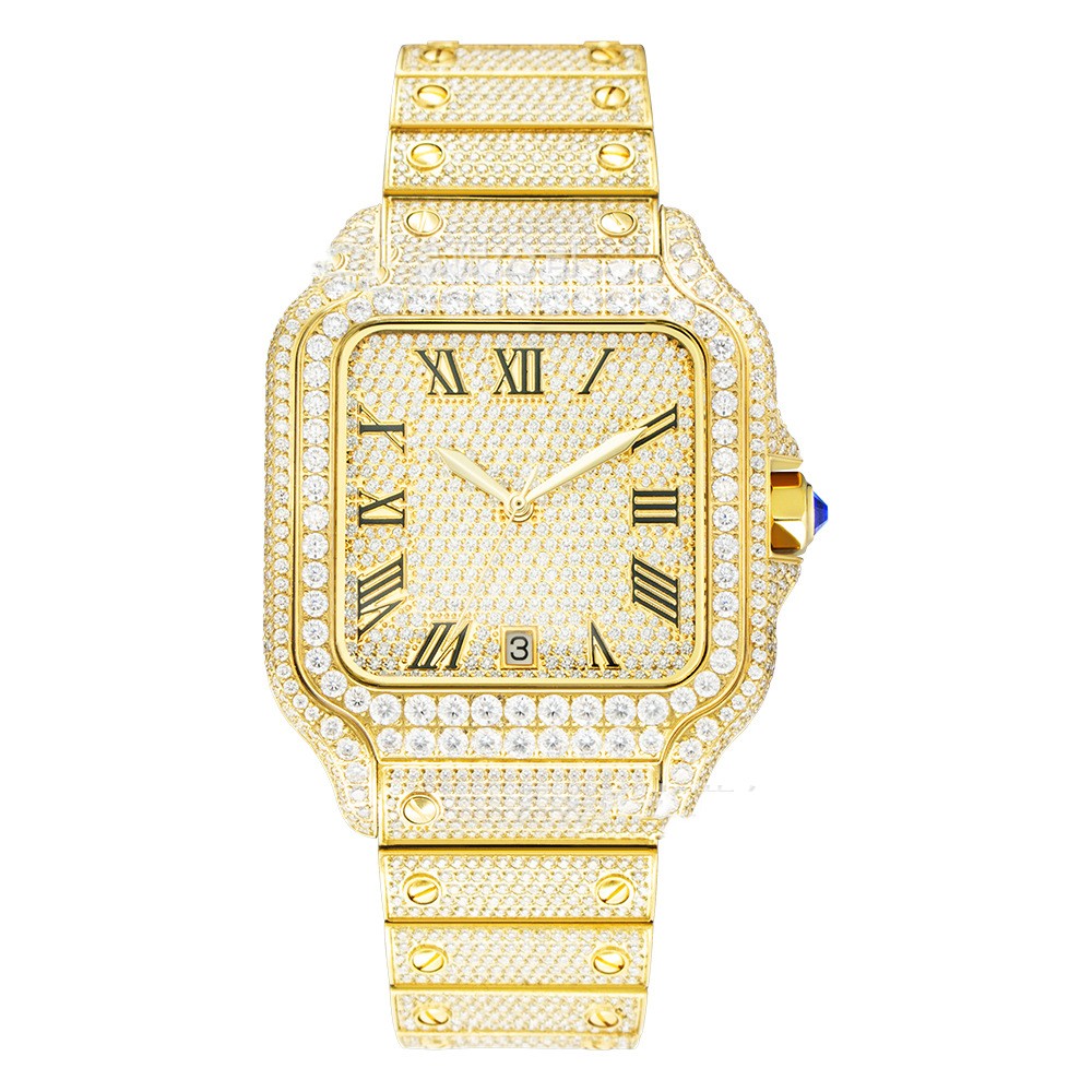 Clarity Moissanite Watch Men's Stainless Steel
