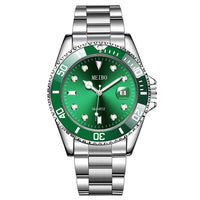 Magnifying Glass Calendar Mens Watch With A Steel Strap