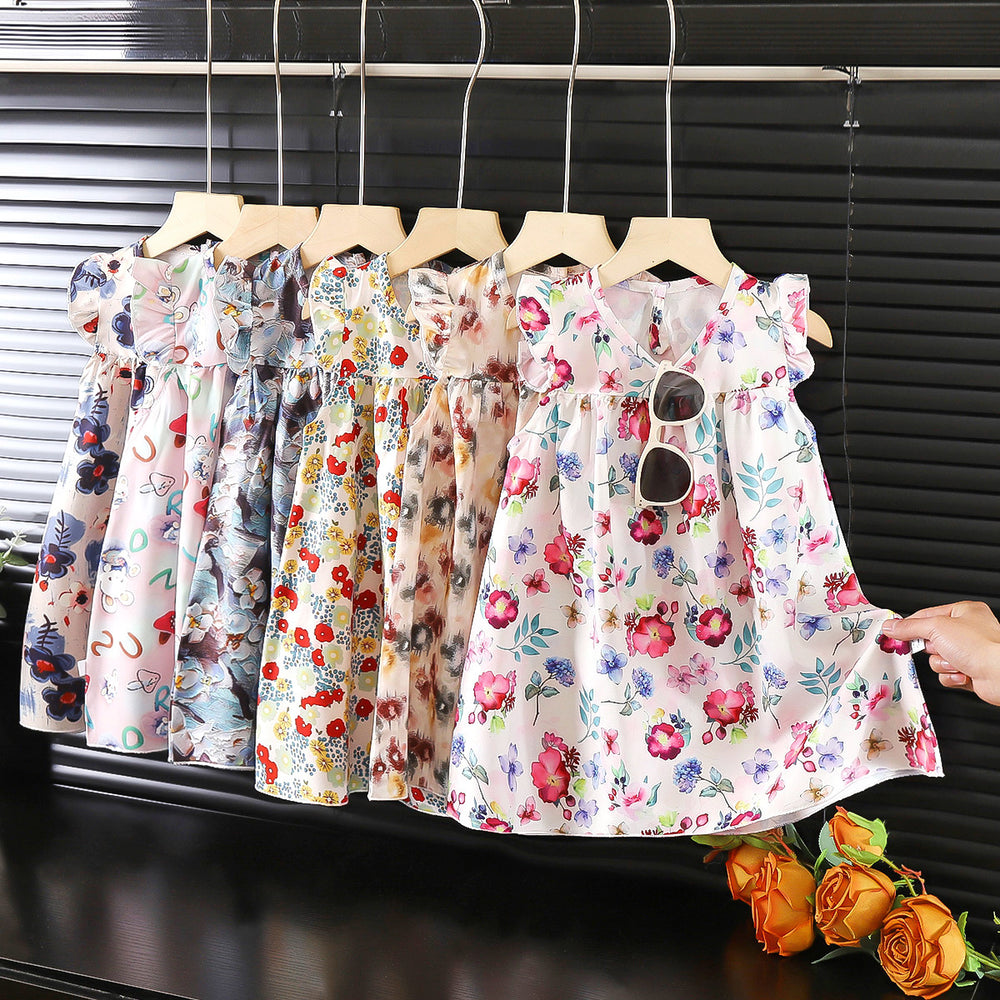 Children's Chiffon Floral Dress Children's Skirt