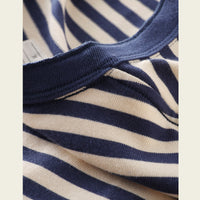Men's Retro Henry Collar Striped Washed Cotton Long-Sleeve T-Shirt