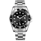 Magnifying Glass Calendar Mens Watch With A Steel Strap