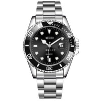 Magnifying Glass Calendar Mens Watch With A Steel Strap