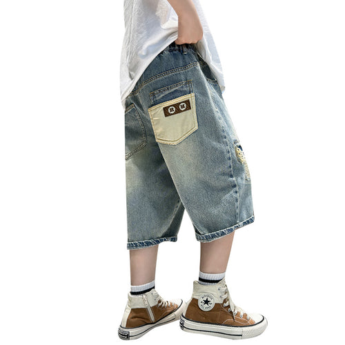 Boy Summer Clothing Shorts Thin Denim