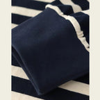 Men's Retro Henry Collar Striped Washed Cotton Long-Sleeve T-Shirt