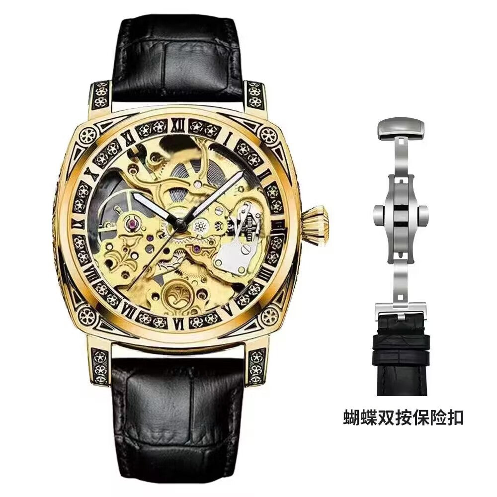 Relief-cut Hollowed-out Fully Automatic Mechanical Watch For Men