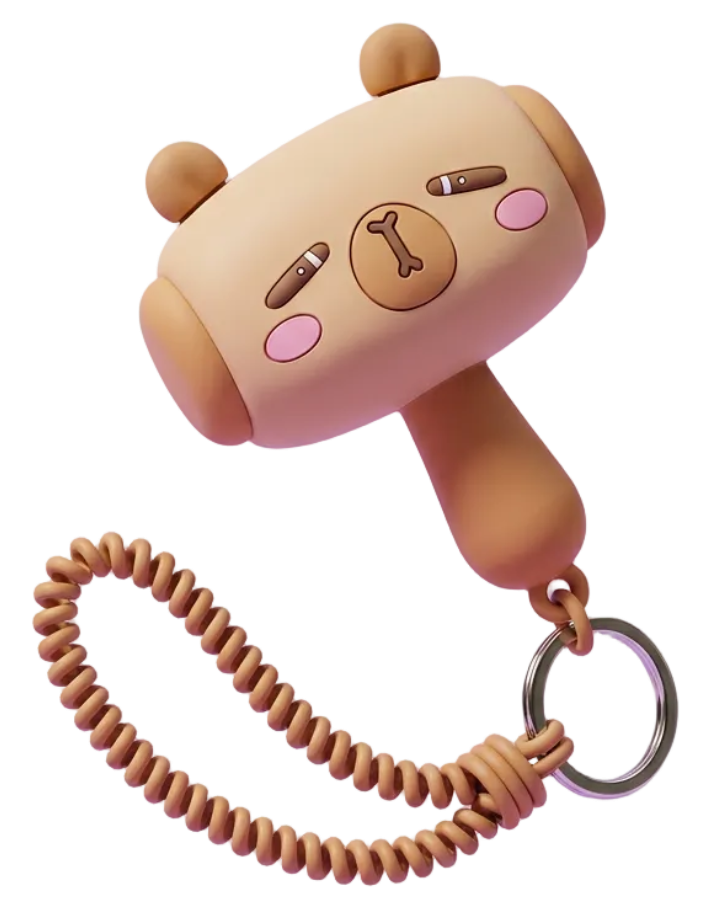 Tan cartoon hammer keychain