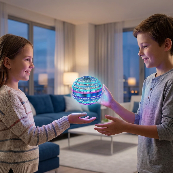 AI-generated lifestyle illustration: friends passing a flying ball