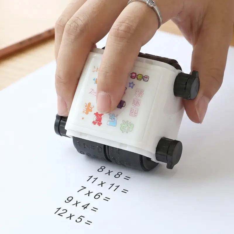 Digital Teaching Roller Stamp for Kids Math Practice and Learning Activity, Multiplication Practice Stamp