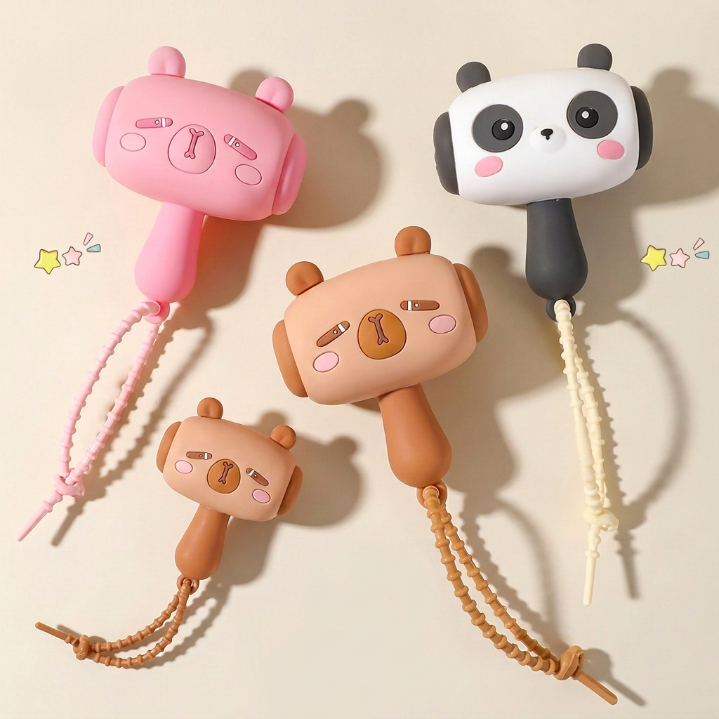 Cartoon Choo-Choo Hammer Keychain with Sound