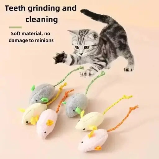 Catnip Mouse Plush Toy Set for Cats – Pack of 3