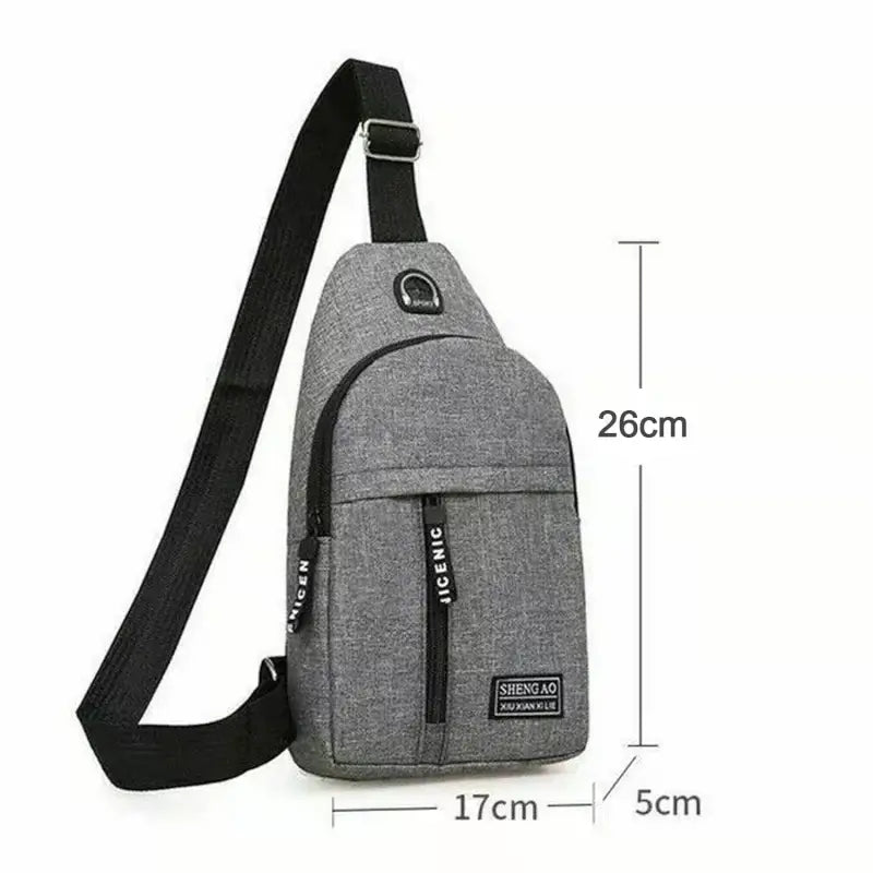 Waterproof Waist Bag, Shoulder Bags USB Charging Earphone Hook Sling Travel Bag