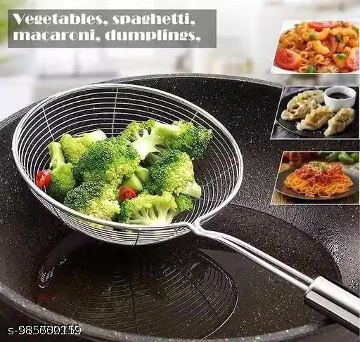 5-Piece Kitchen Cooking & Baking Tool Combo Set | Spider Strainer, Potato Masher, Balloon Whisk, Silicone Spatula & Oil Brush