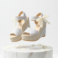 INS hot lace Leisure Women Wedges heeled women Shoes 2021Summer