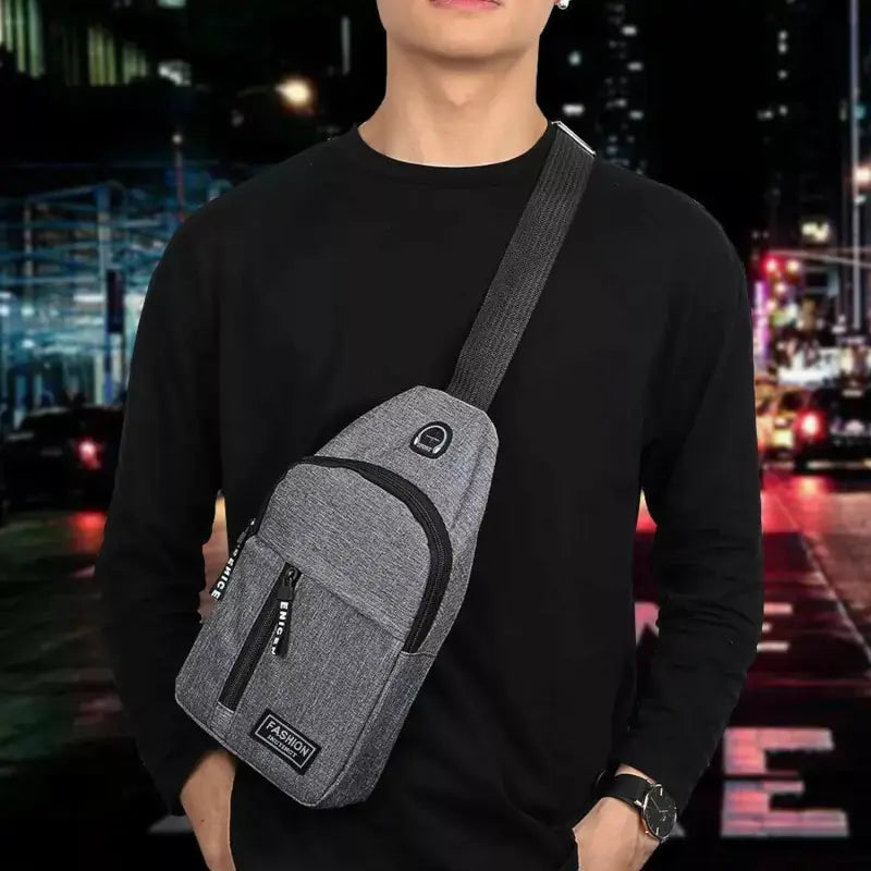 Waterproof Waist Bag, Shoulder Bags USB Charging Earphone Hook Sling Travel Bag