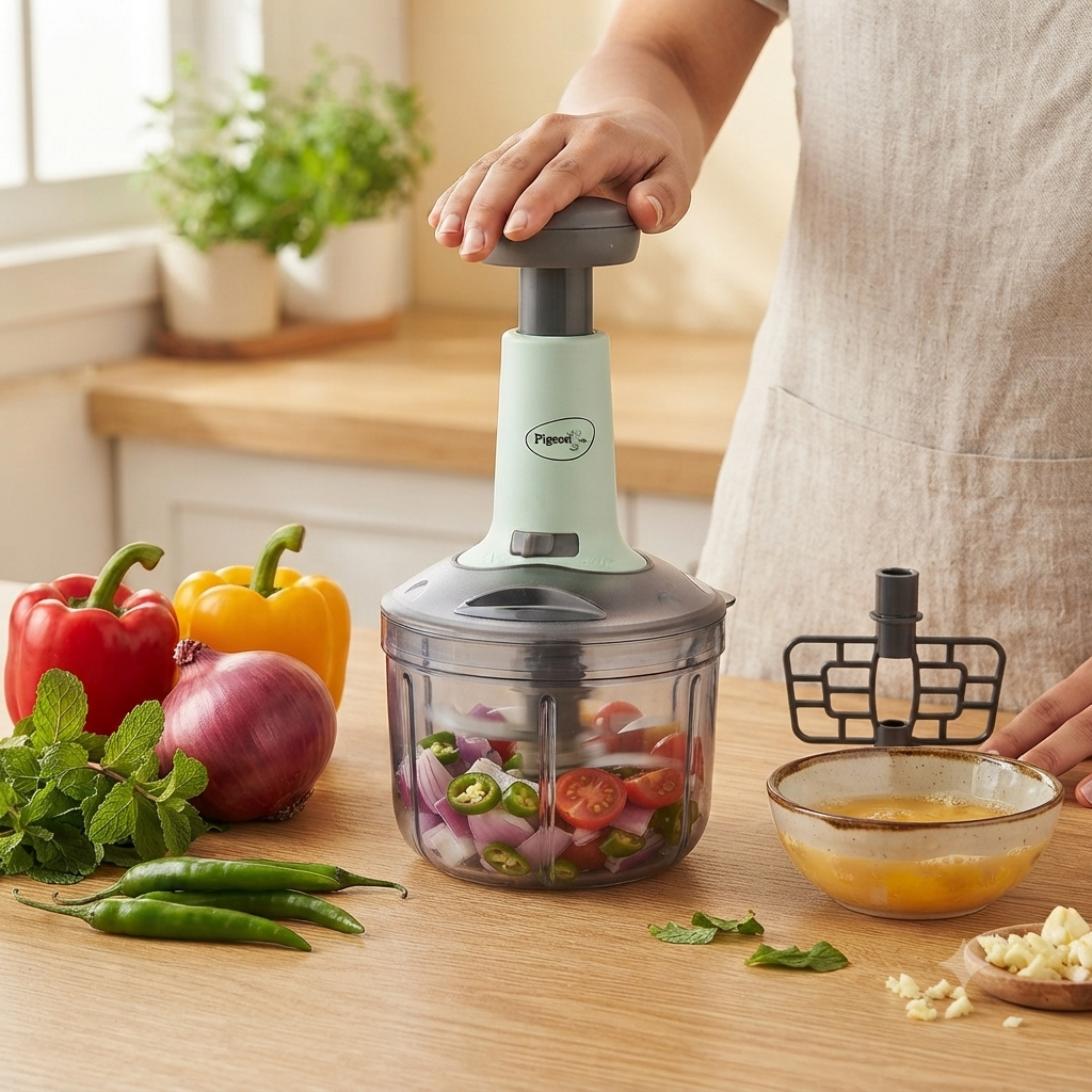 Classic Mini Food Processor & Hand Chopper | Quick Vegetable Cutter