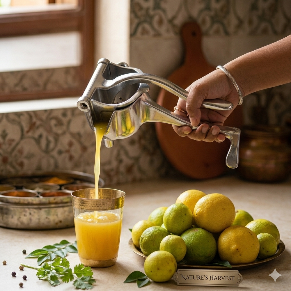 Stainless Steel Hand Press Juicer Machine | Heavy Duty Manual Fruit & Lemon Squeezer