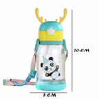 Cute Animal Kids Water Bottle for School – Portable Leakproof Straw Bottle