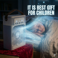 Portable Air Cooler Fan & 5-Mist Humidifier | Safe for Kids & Seniors