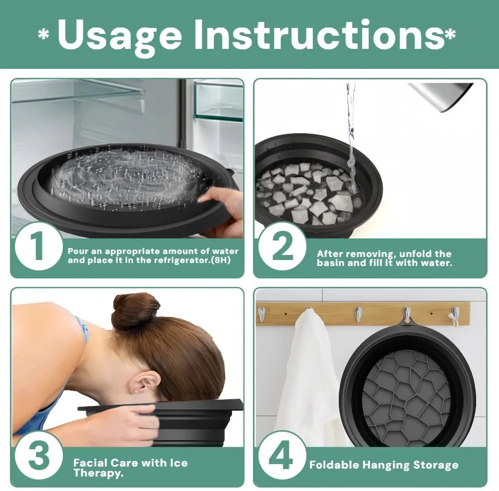 Premium Collapsible Ice Facial Wash Basin – Minimalist Skincare Essential