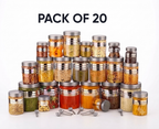 Airtight Kitchen Storage Jars & Containers – Pack of 20 | Multipurpose Fridge & Pantry Organizers
