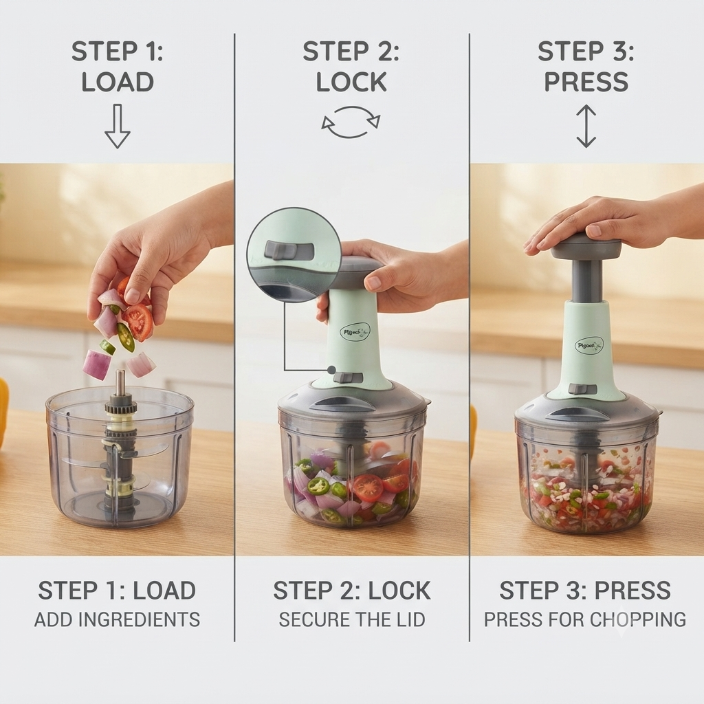 Classic Mini Food Processor & Hand Chopper | Quick Vegetable Cutter