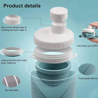 UltraFold™ 600ML Collapsible Silicone Water Bottle – Leakproof, Travel-Ready Hydration