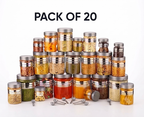 Airtight Kitchen Storage Jars & Containers – Pack of 20 | Multipurpose Fridge & Pantry Organizers