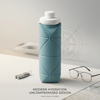 UltraFold™ 600ML Collapsible Silicone Water Bottle – Leakproof, Travel-Ready Hydration