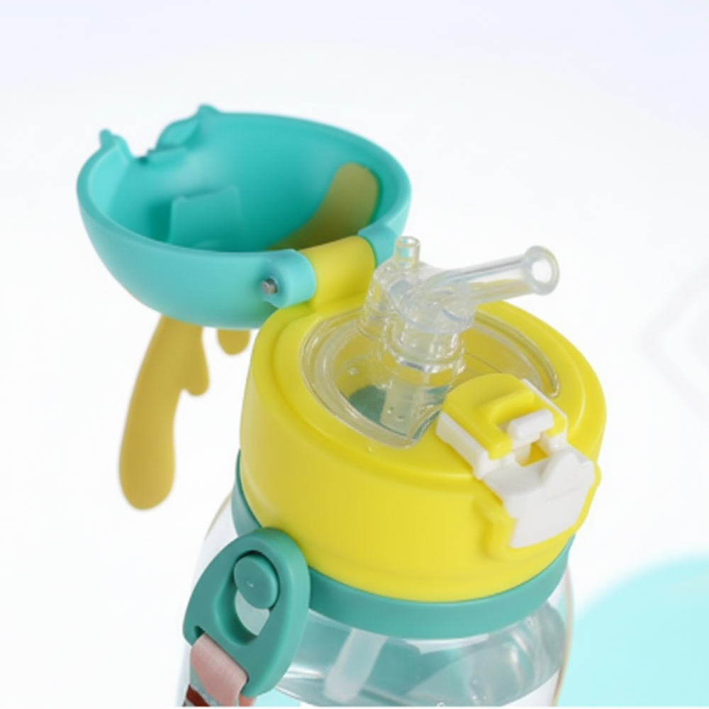 Cute Animal Kids Water Bottle for School – Portable Leakproof Straw Bottle