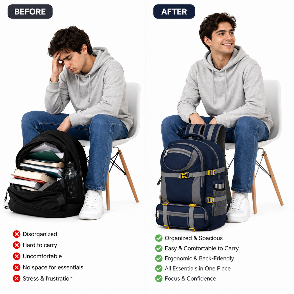 Water-Resistant Hiking & Trekking Backpack – Large Capacity Travel Rucksack with Laptop Compartment