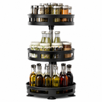 3-Tier 360° Rotating Spice Organizer Rack – Multi-Layer Kitchen Storage Stand for Spices, Bottles & Condiments (Assembly Required)