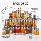 Airtight Kitchen Storage Jars & Containers – Pack of 20 | Multipurpose Fridge & Pantry Organizers