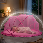 Foldable Baby Mosquito Net with Bedding – Portable Washable Infant Sleeping Bed Protector