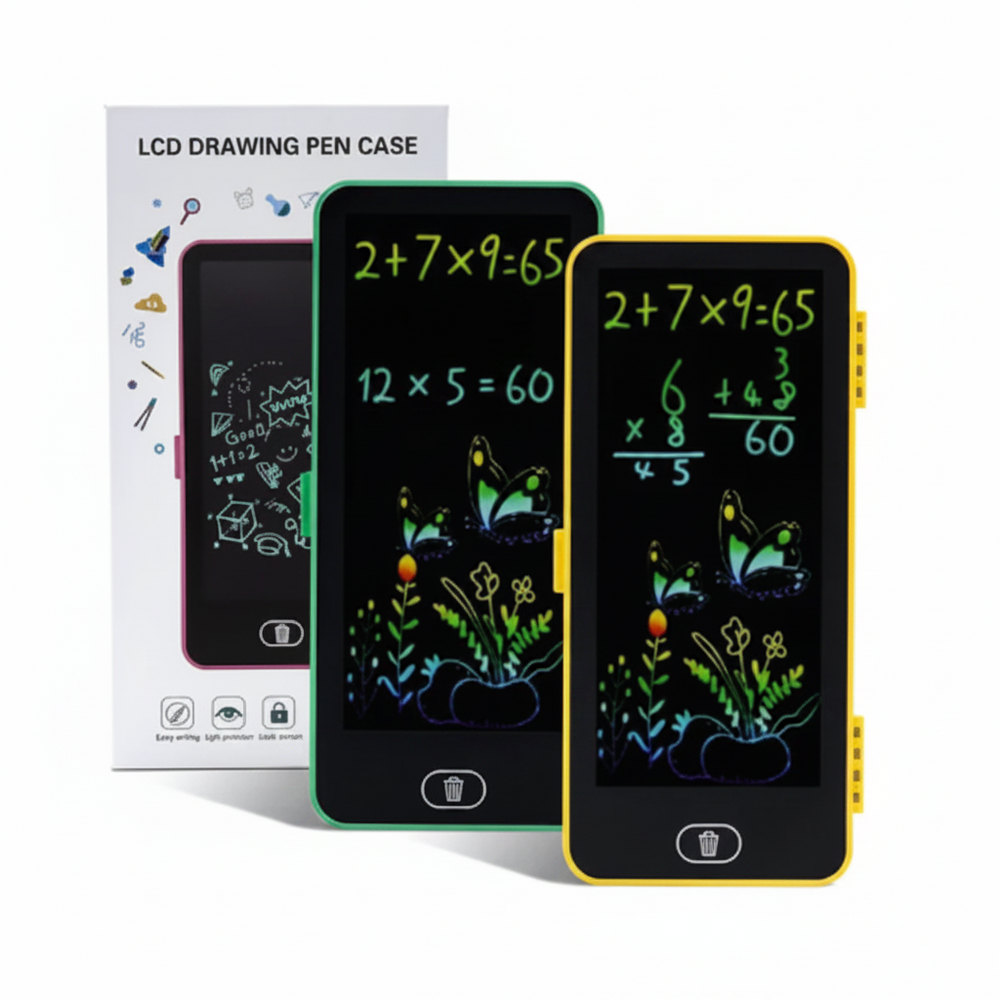 DoodleBox™ Smart Pencil Case – LCD Writing Tablet & Spacious Storage for School Kids