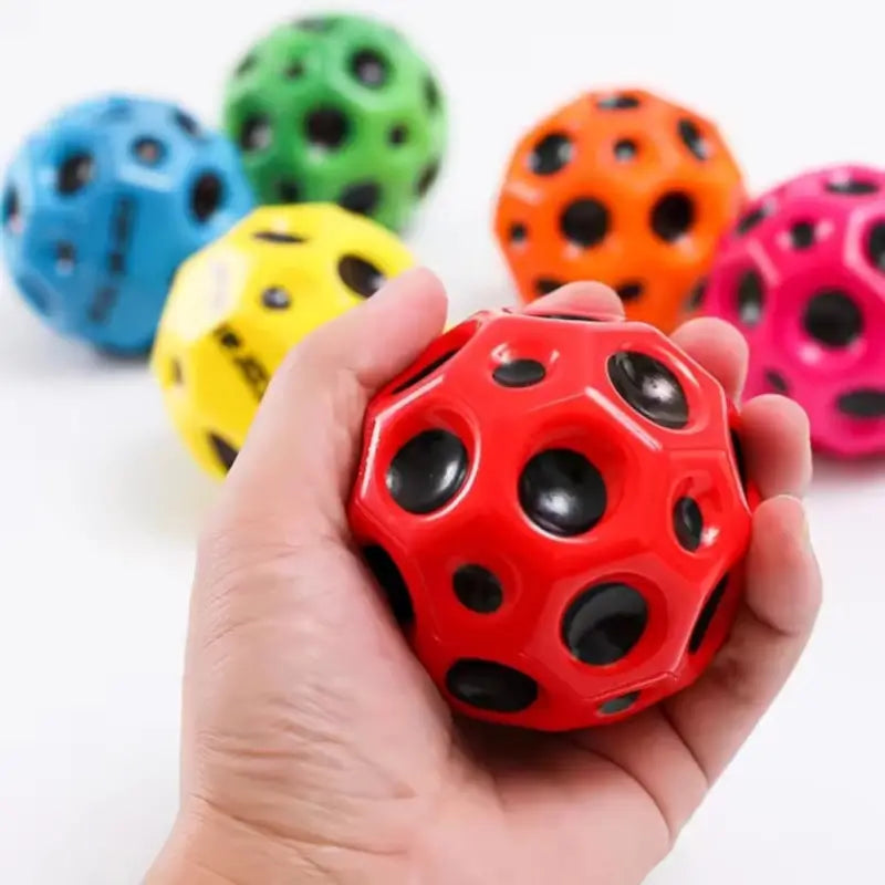 Bouncing Moon Ball – Colorful Hole Design Bouncy Ball Toy for Kids, Outdoor Games & Fun Play