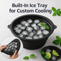 Silicone Ice Facial Bowl with Built-In Ice Tray Foldable Skin Care Bowl (1 Pc)