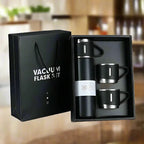 Stainless Steel Vacuum Flask Set with 3 Steel Cups Combo for Coffee Hot Drink and Cold Water Flask Ideal Gifting Travel Friendly Latest Flask Bottle. (500ml)